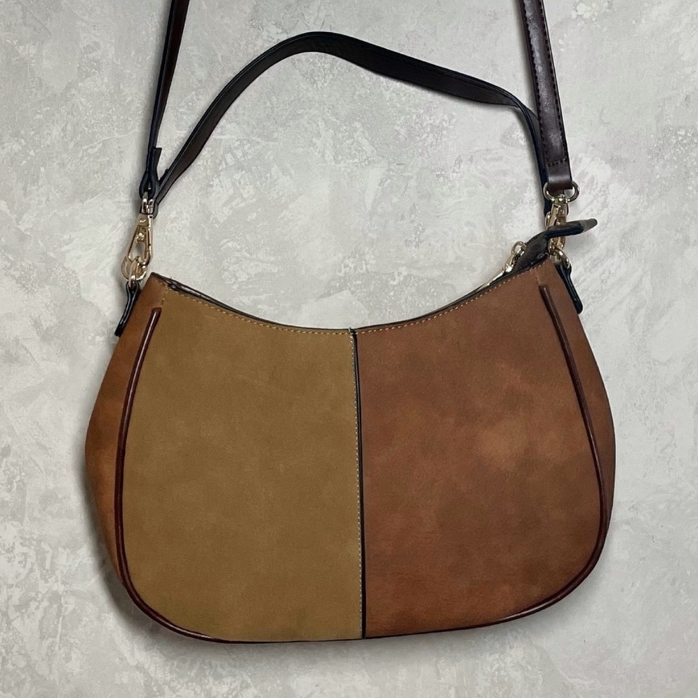 NWOT Jen & Co patchwork leather reversible bag